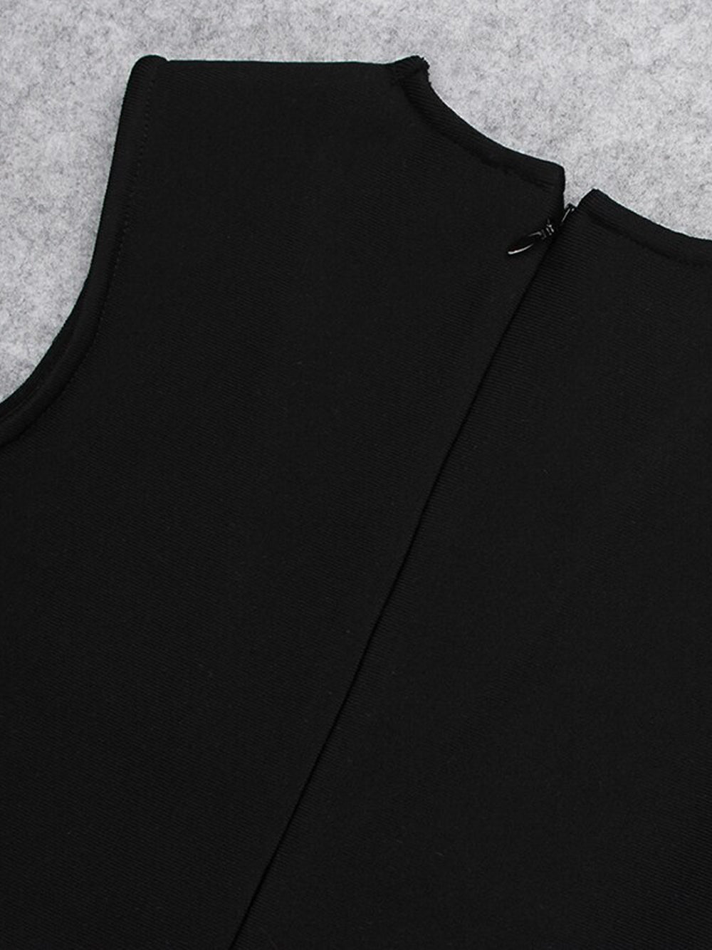 Plunging V Mesh Crystal Panel High Slit Bodycon Mini Dress 11