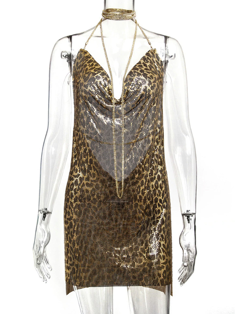 Backless Chainmail Mini Dress 10