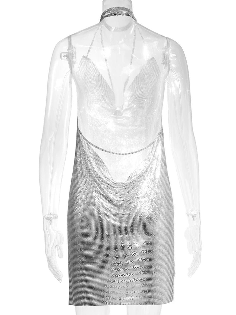 Backless Chainmail Mini Dress 13