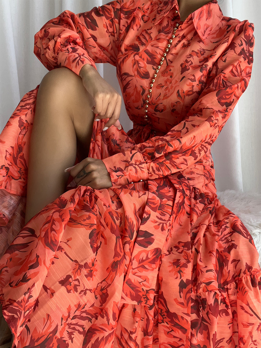 Halter Neck Cutout Waist Draped Satin Maxi Dress 2 3