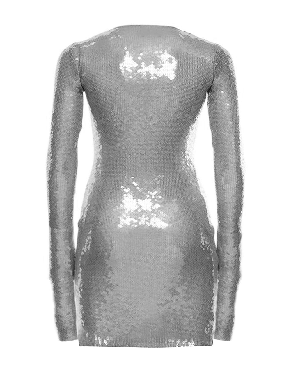 Deep V Neck Bell Sleeve Sequin Tie Front Mini Dress 7