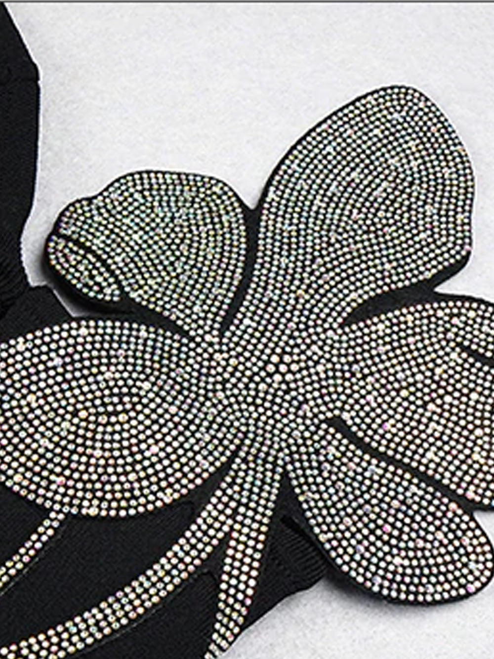 Plunging V Neck Mesh Panel Iridescent Butterfly Shoulder Sequin Maxi Gown 9
