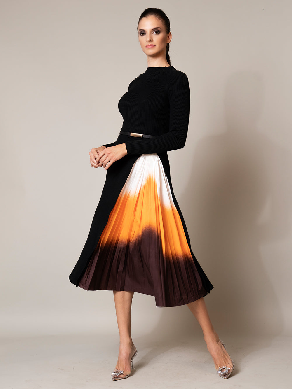 Off Shoulder Ruched Waist Tiered Midi Dress 3