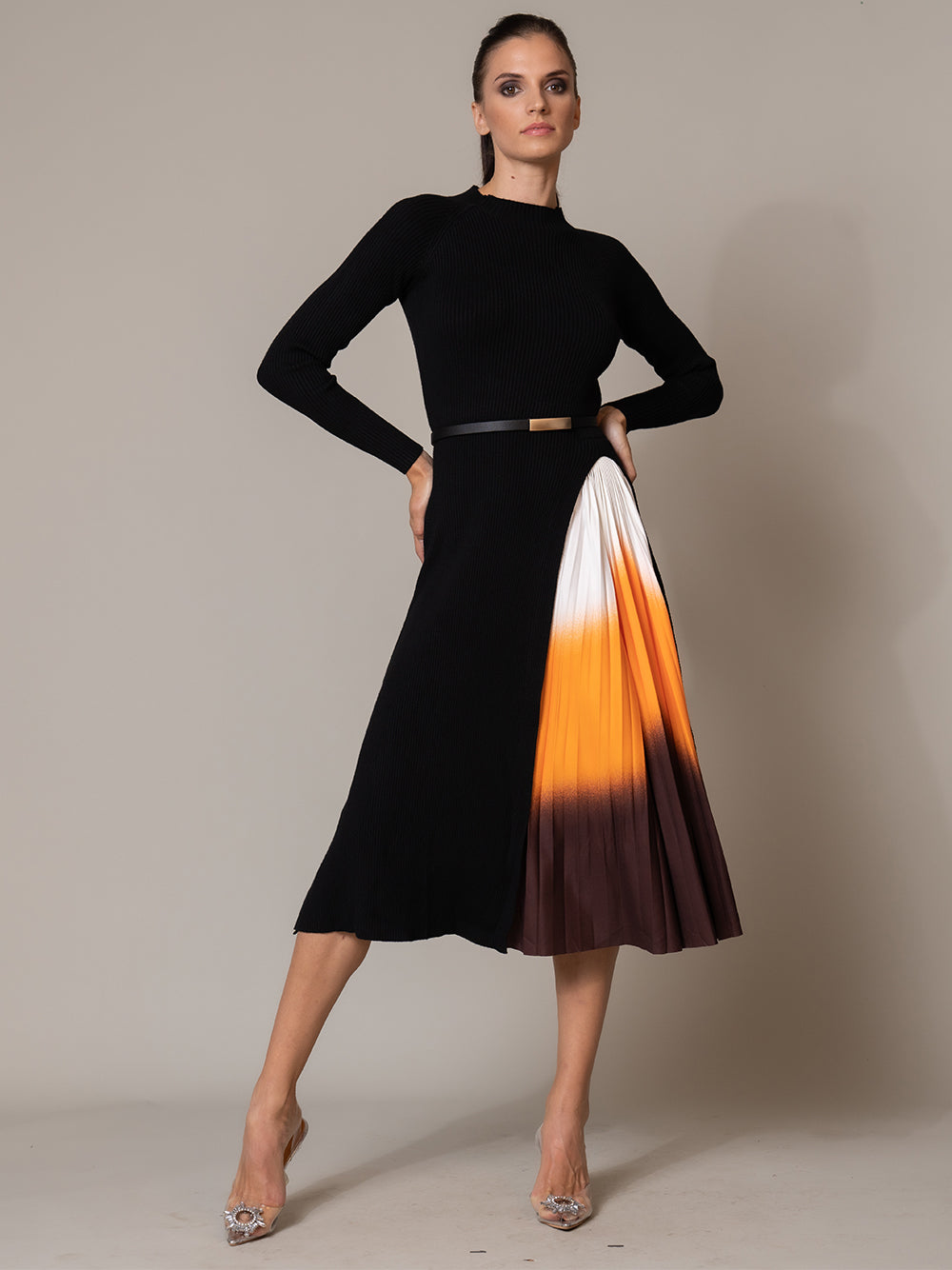Off Shoulder Ruched Waist Tiered Midi Dress 7