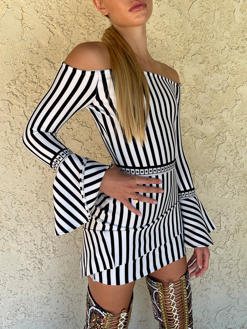 One Shoulder Ruched Cutout Midi Dress 11