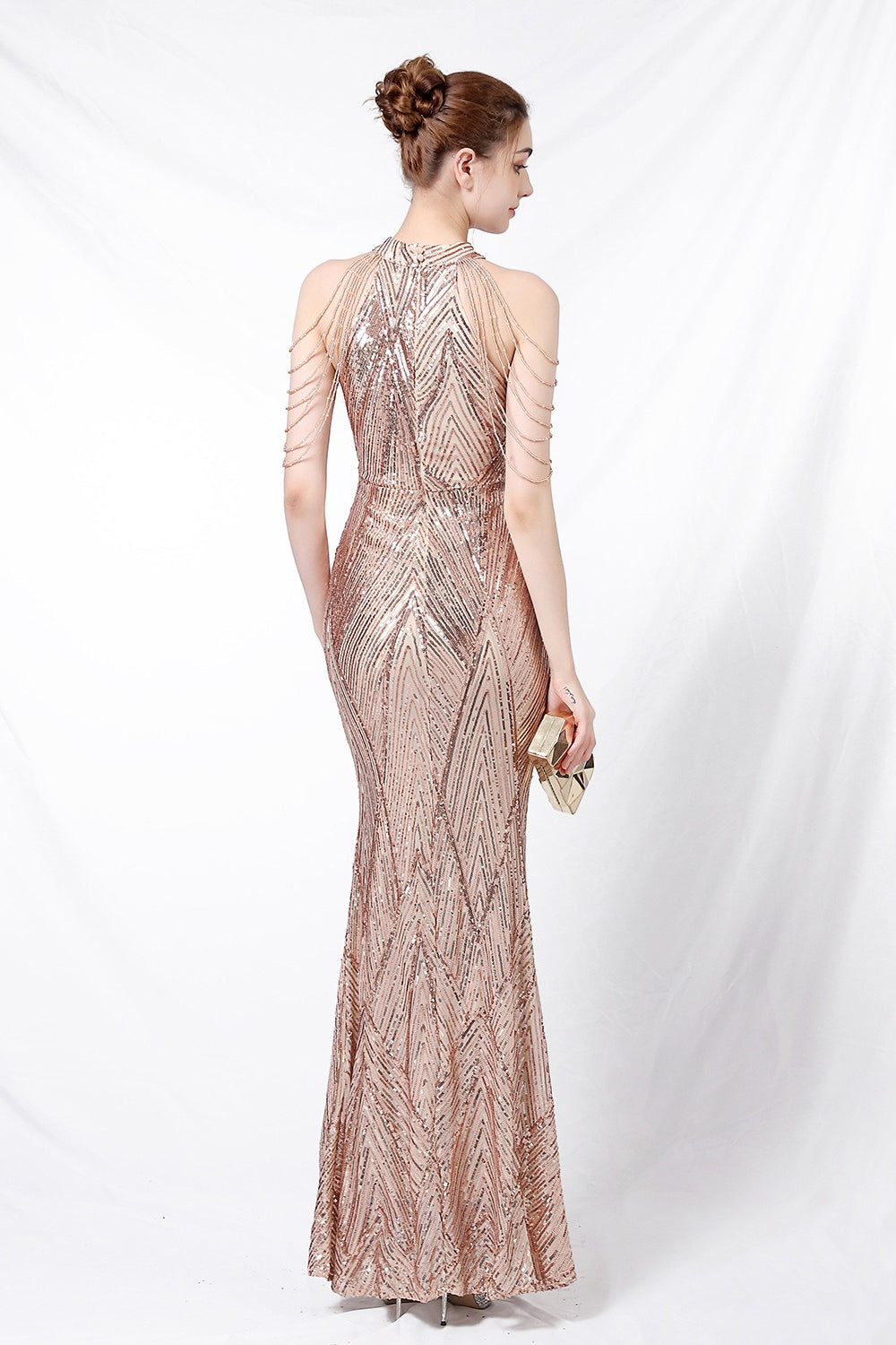 Sequin Halter Mermaid Maxi Dress 16