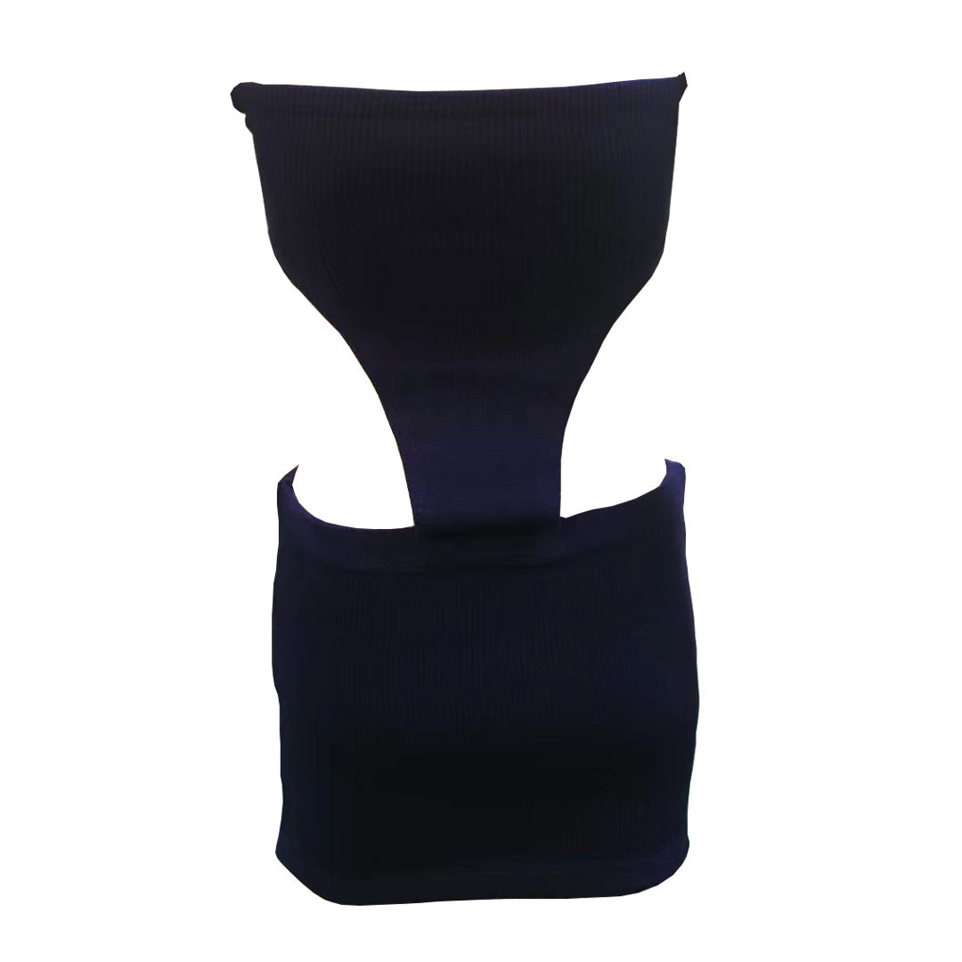 Rib Knit Strapless Waist Cutout Bodycon Mini Dress 4