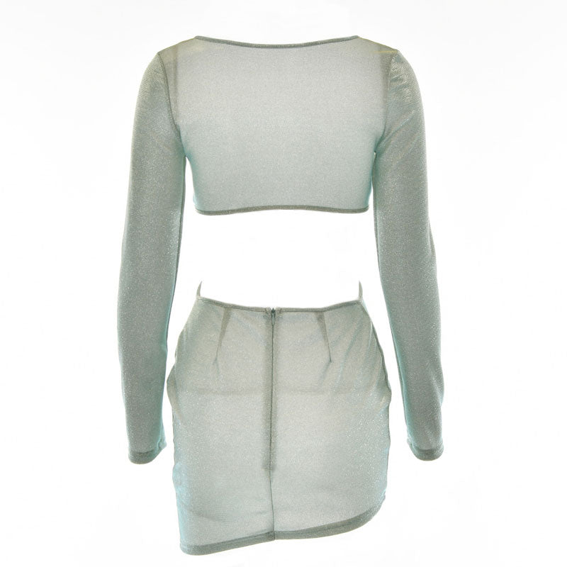 O-Ring Cutout Long Sleeve Bodycon Mini Dress 4