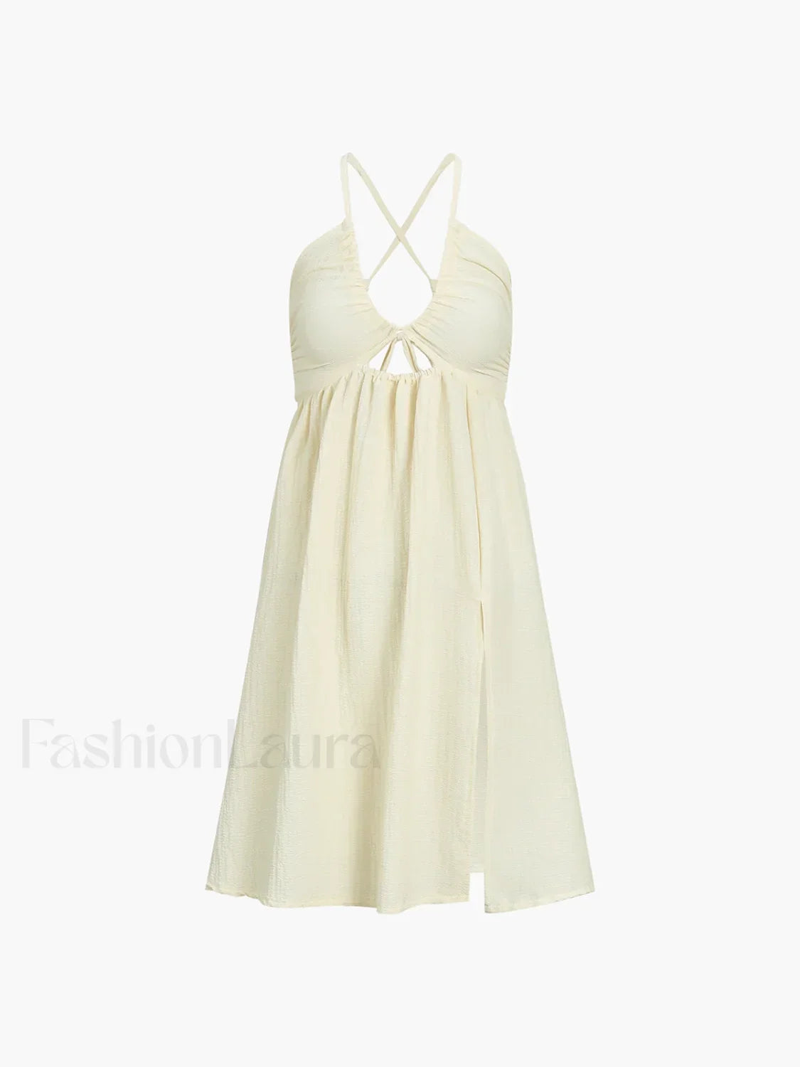 Backless Criss Cross Split Midi Dress 2