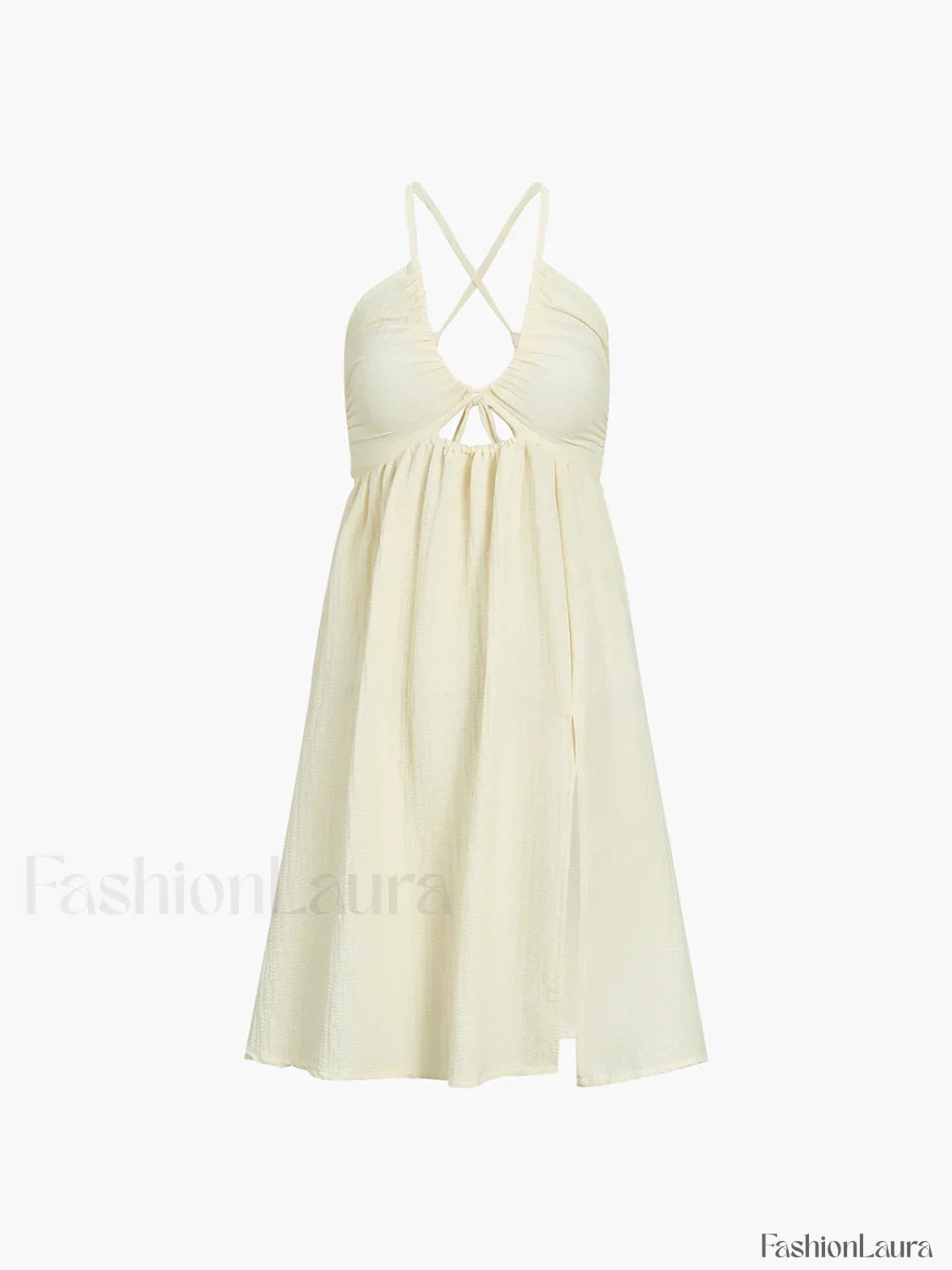 Backless Criss Cross Split Midi Dress 15