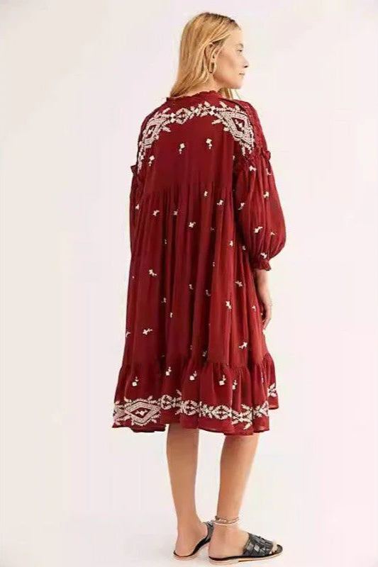 Floral Long Sleeve Midi Dress 9