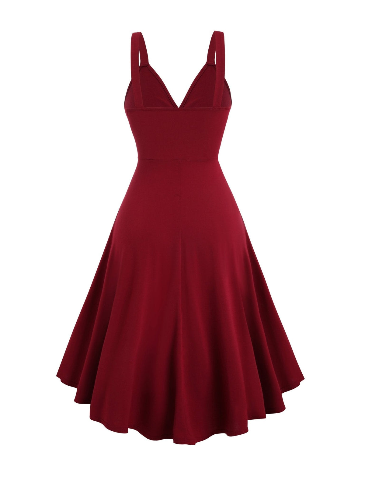 Surplice V-Neck Ring Detail Sash Belt High-Low A-Line Sleeveless Dress 8