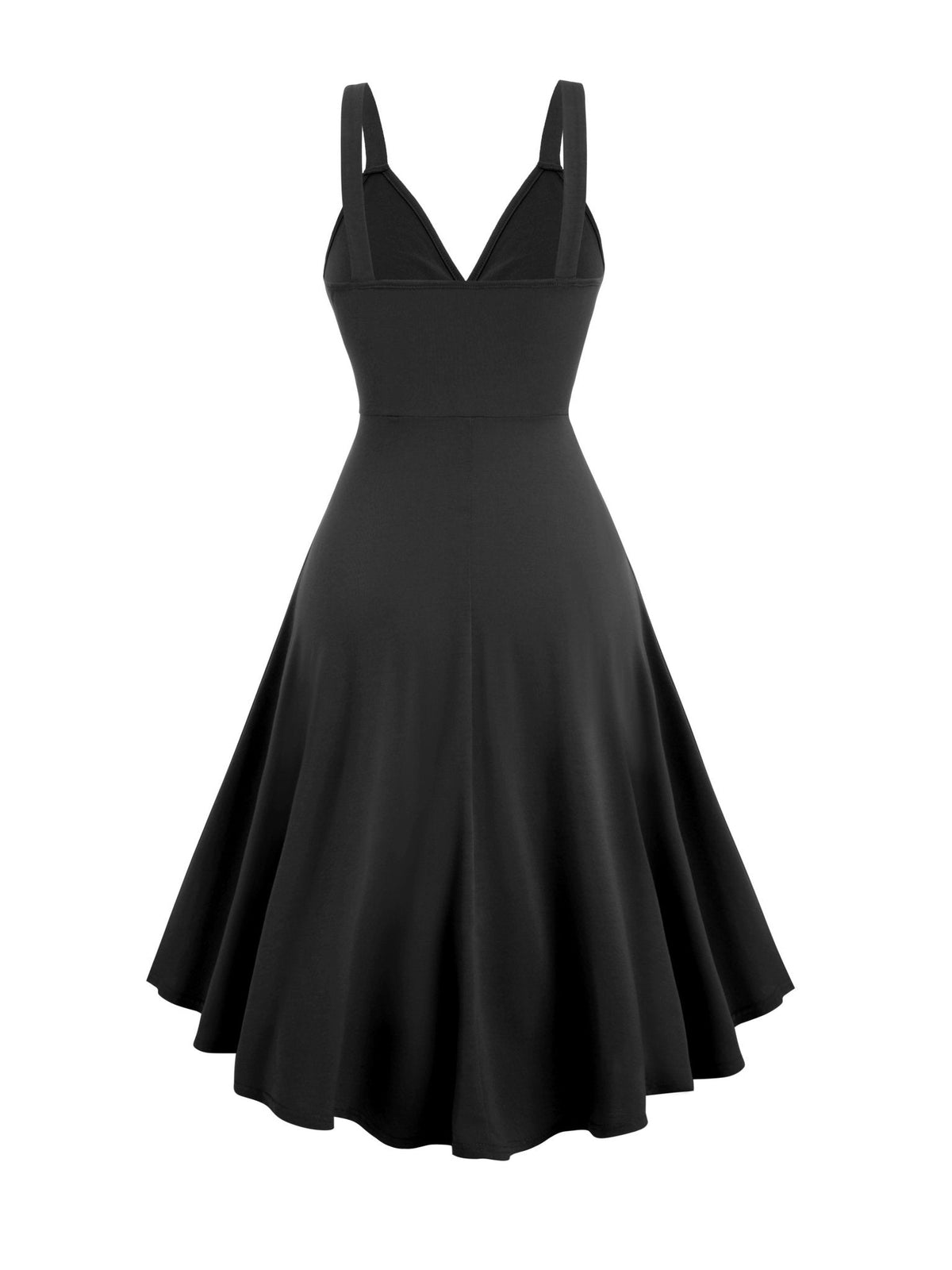 Surplice V-Neck Ring Detail Sash Belt High-Low A-Line Sleeveless Dress 6