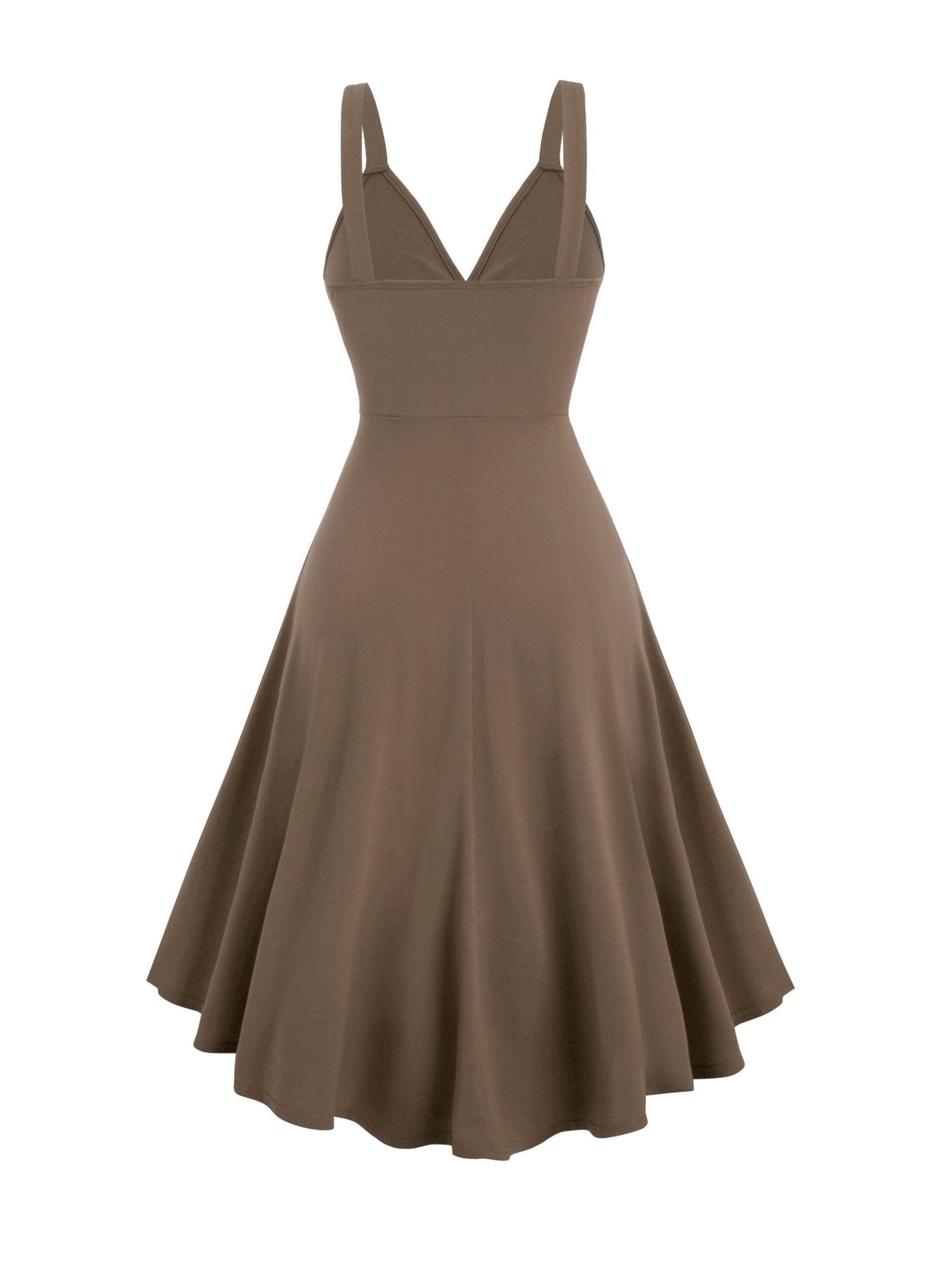 Surplice V-Neck Ring Detail Sash Belt High-Low A-Line Sleeveless Dress 5