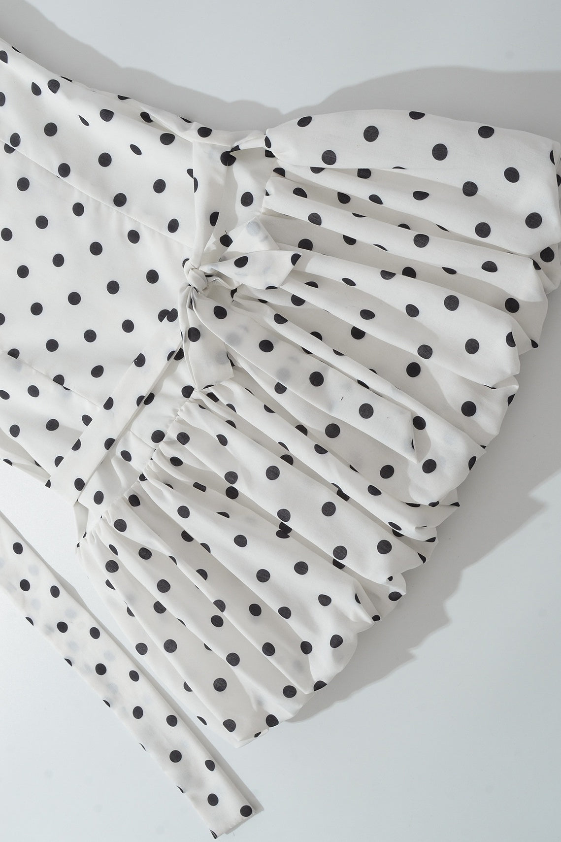 White One Shoulder Choker Neck Polka Dot Bubble Hem Mini Dress 8