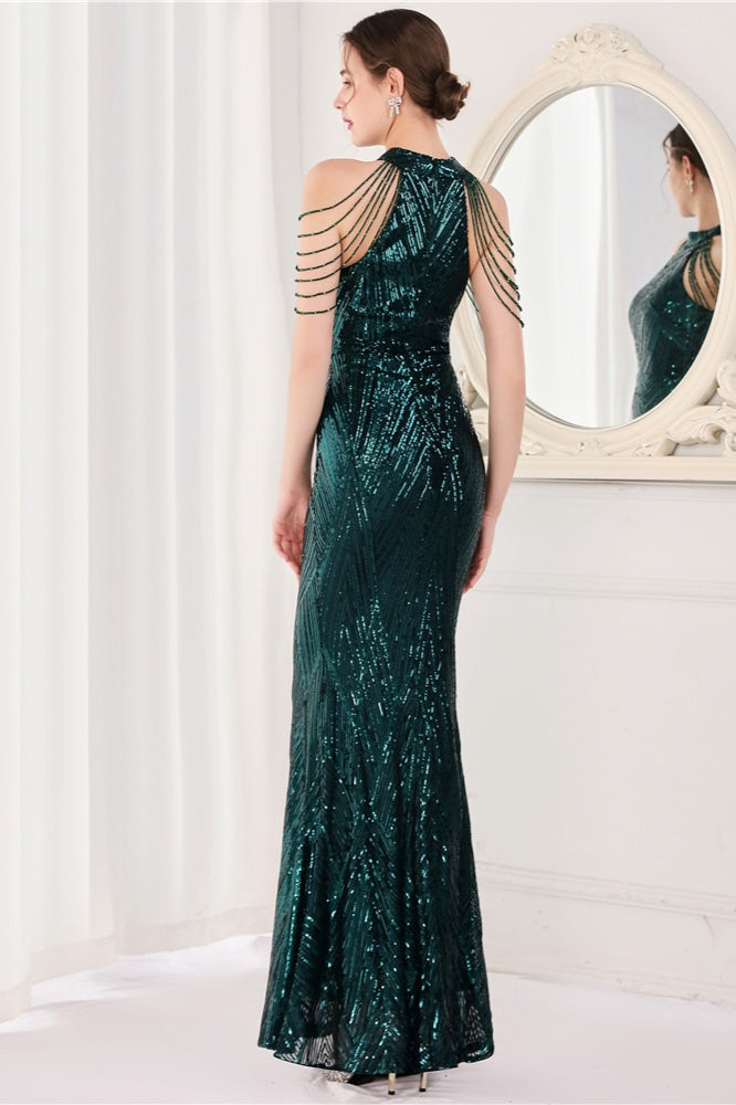 Sequin Halter Mermaid Maxi Dress 20