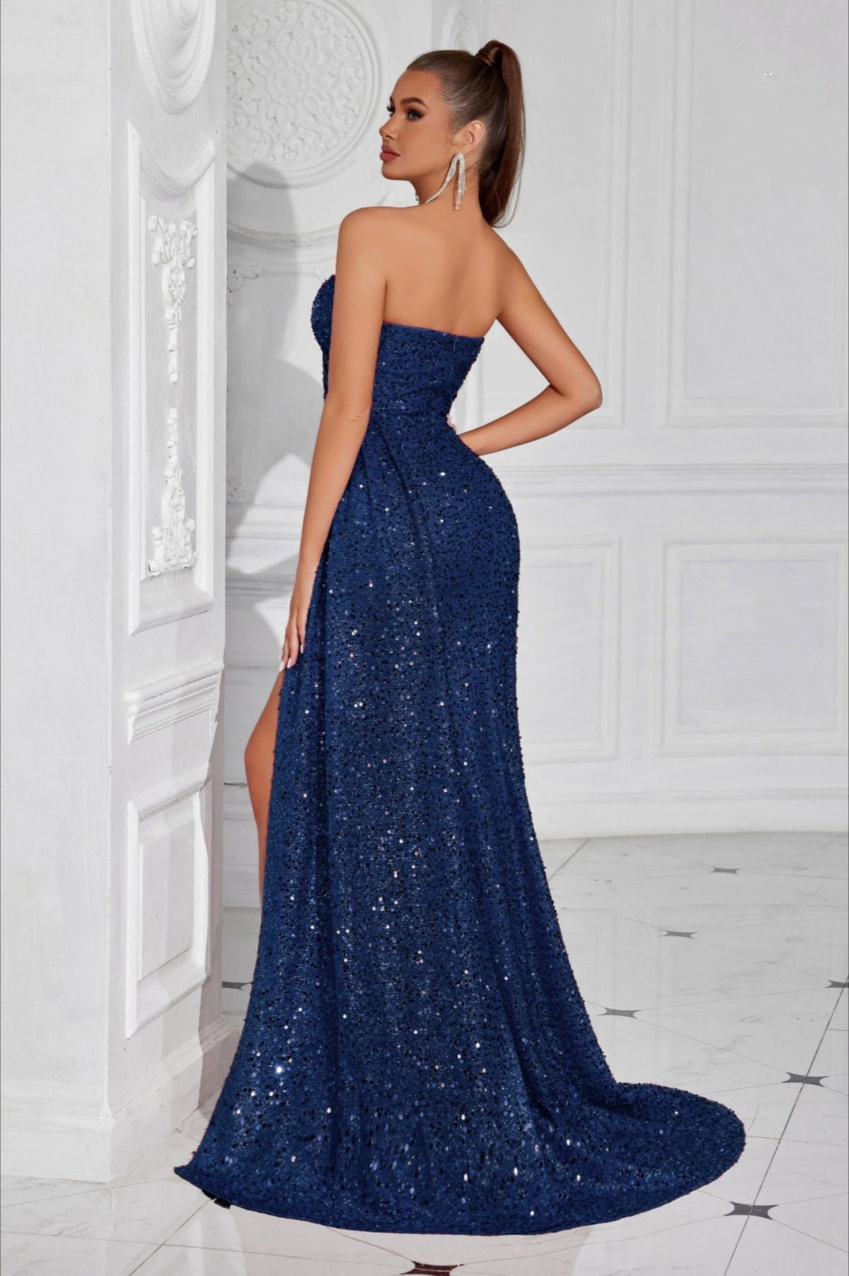 Strapless Split Maxi Dress 10