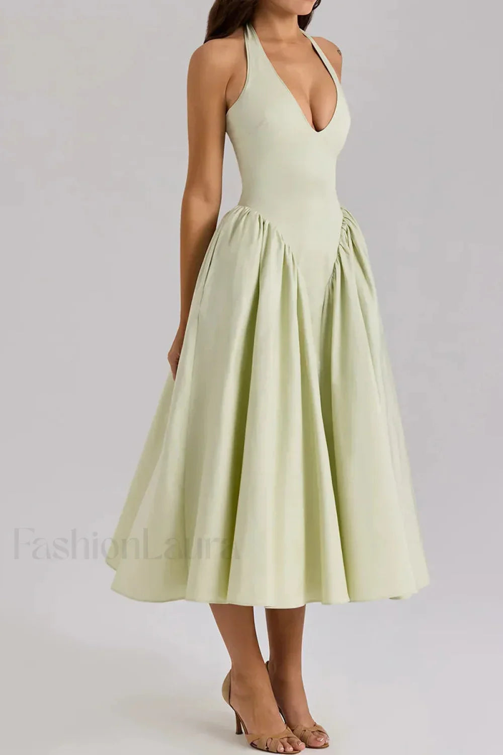 Deep V-Neck Backless Slim Fit Maxi Dress 9
