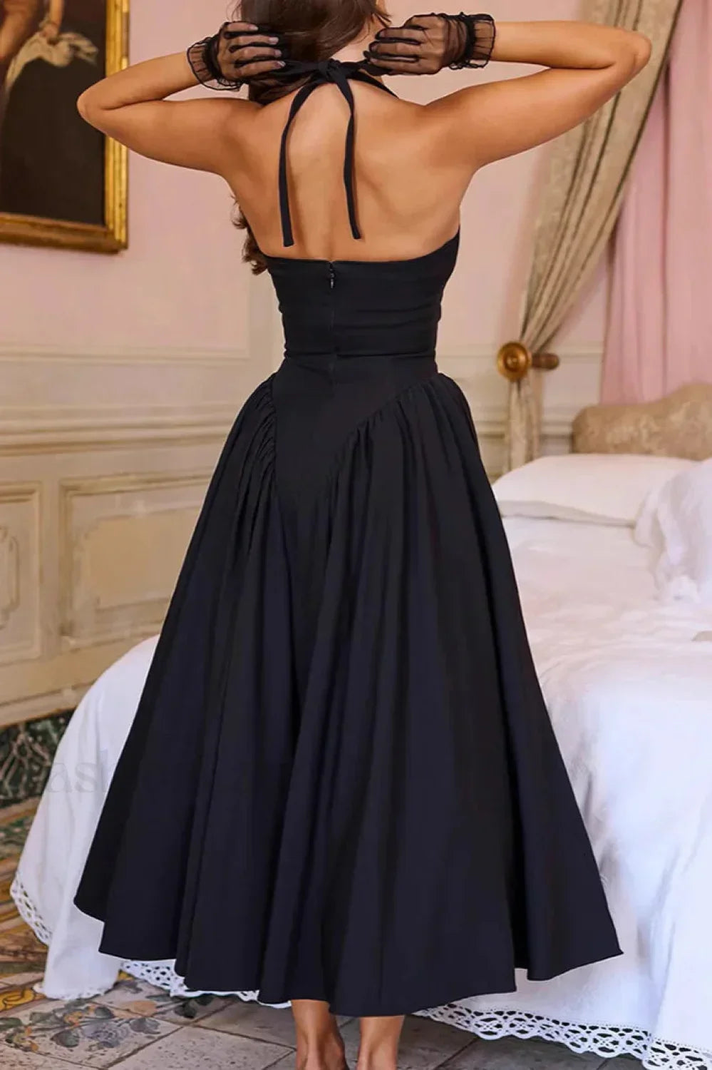 Deep V-Neck Backless Slim Fit Maxi Dress 17