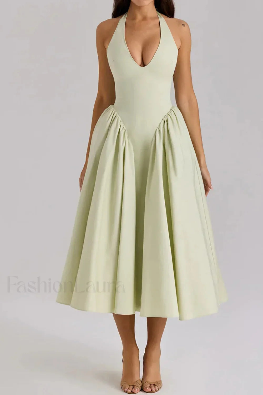 Deep V-Neck Backless Slim Fit Maxi Dress 16
