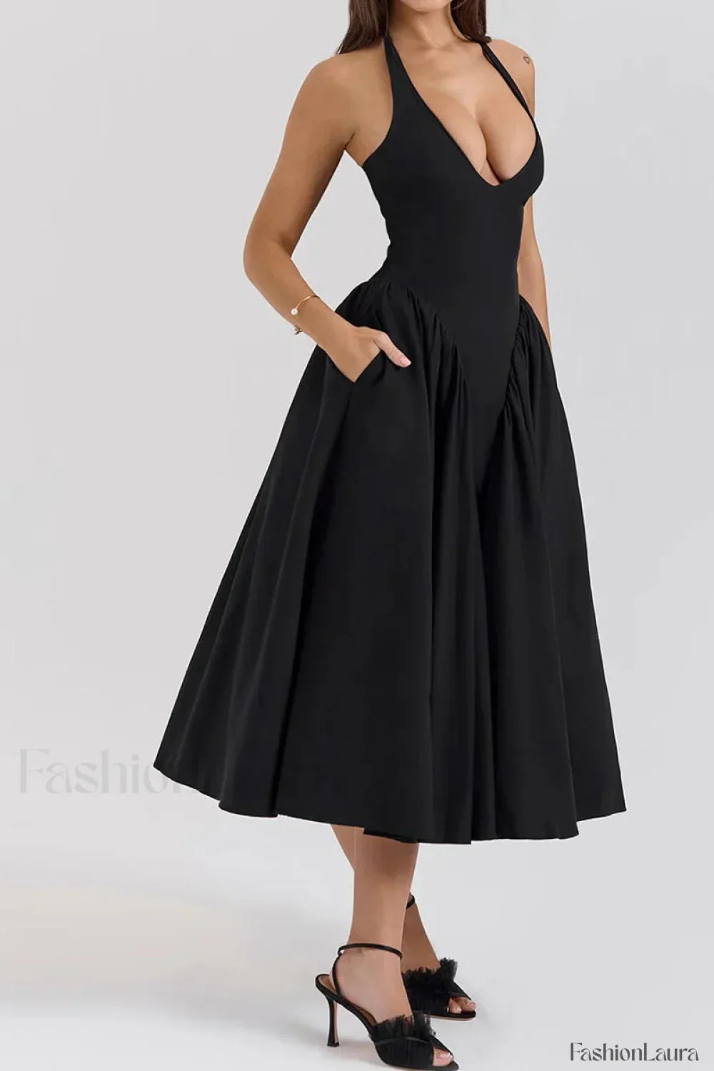 Deep V-Neck Backless Slim Fit Maxi Dress 31
