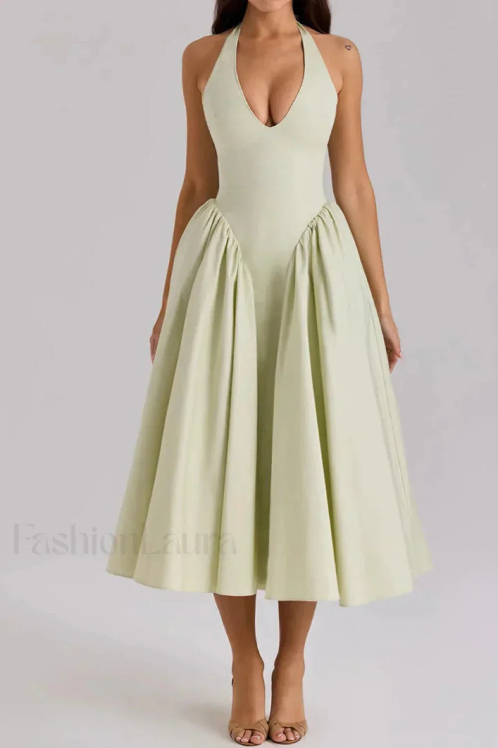 Deep V-Neck Backless Slim Fit Maxi Dress 8