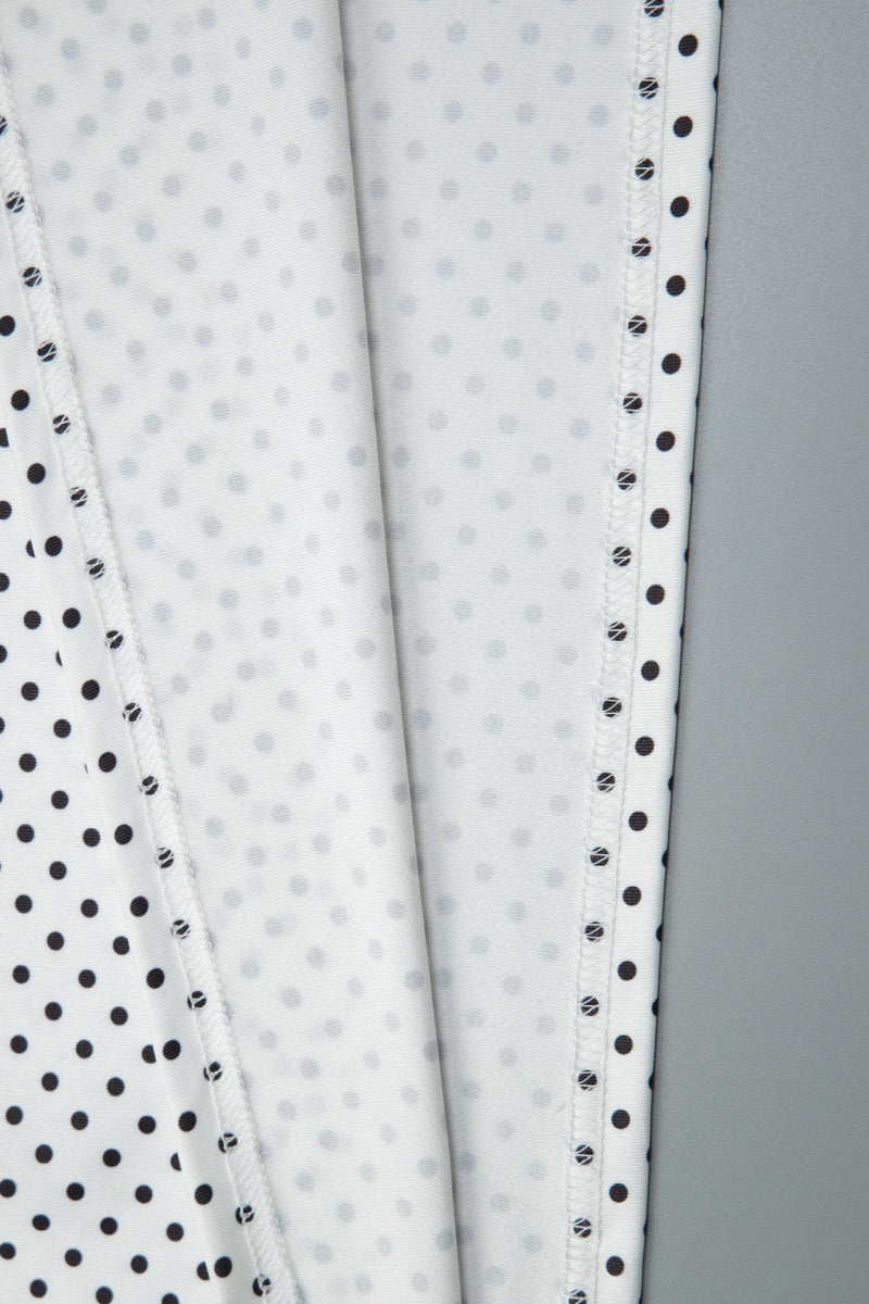 Sweetheart Halter Knot Bodice Mixed Scale Polka Dot Maxi Dress 15