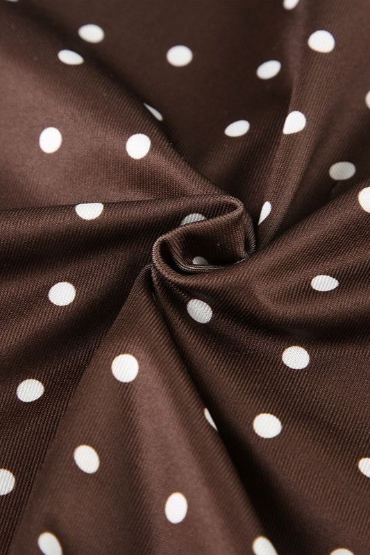 Polka Dot Deep V-Neck Wide Strap Bodycon Mini Dress 3