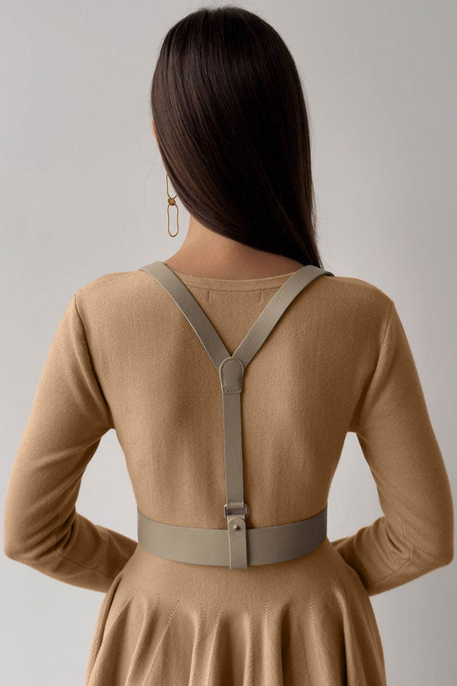 Crew Neck Long Sleeve Rib Knit Fit and Flare Sweater Mini Dress 4