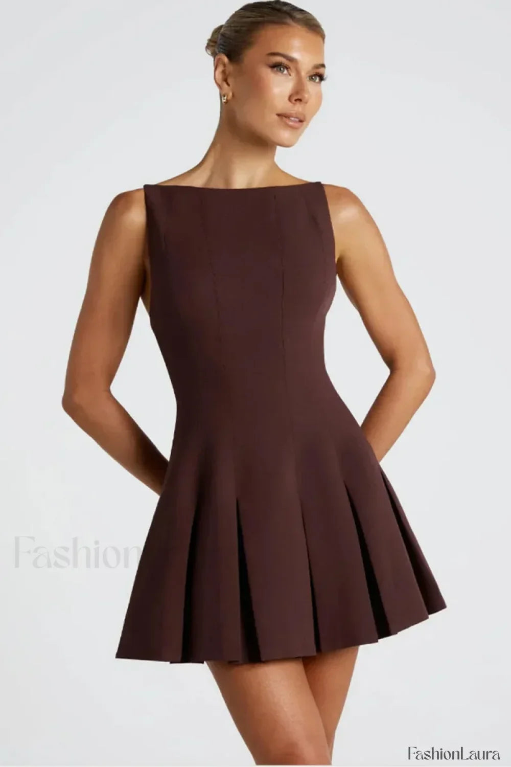 High Waist A-Line Mini Dress 17