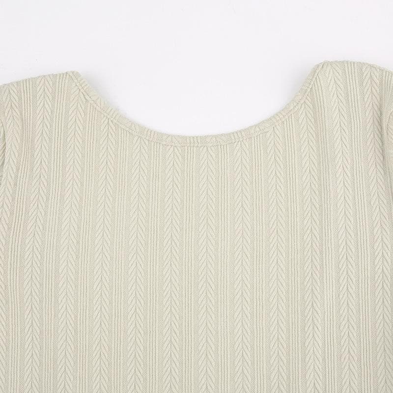 Boat Neck Textured Knit Long Sleeve Bodycon Mini Dress 8