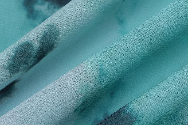 Abstract Tie Dye Print Cowl Neck Spaghetti Strap High Slit Maxi Dress 7