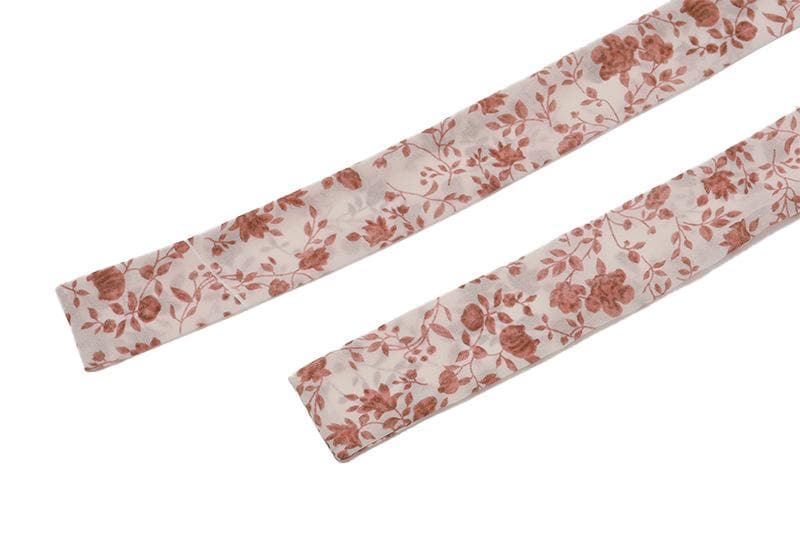 Sweetheart Neck Wide Strap Ditsy Floral Print Side Slit Maxi Dress 7