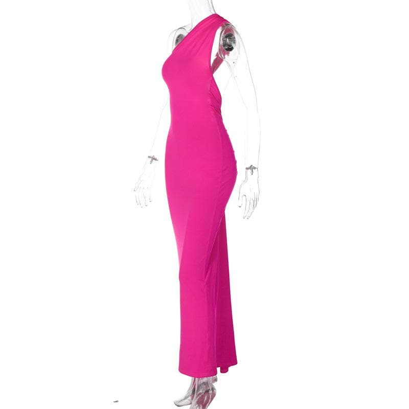 Halter Gathered Neck Bodycon Column Maxi Dress 4