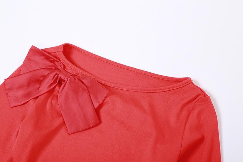 Long Sleeve Side Cutout Bow Detail Bodycon Maxi Dress 5