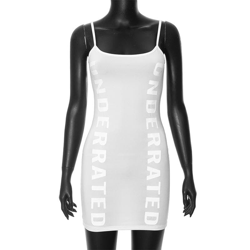 Letter Print Contrast Backless Cami Mini Dress 4