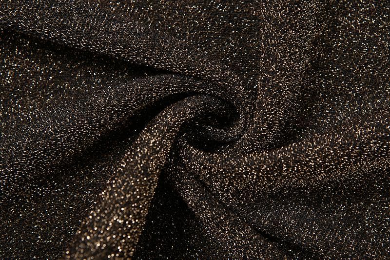 Spaghetti Strap Cowl Neck Glitter Metallic Backless Maxi Dress 6