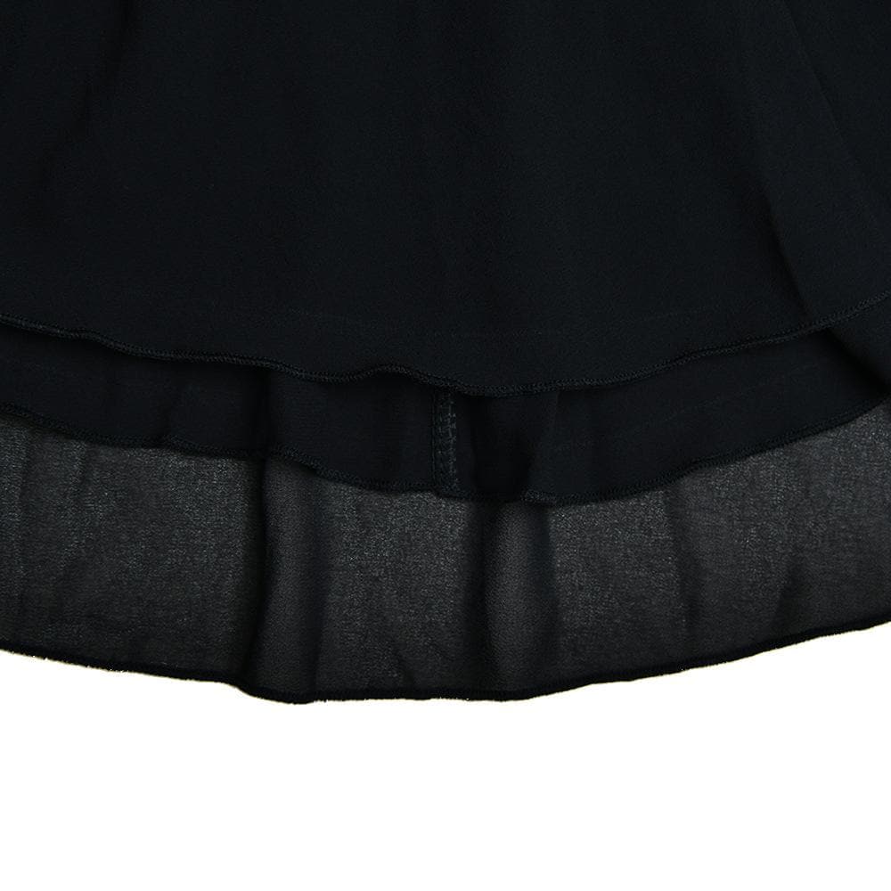 Spread Collar Deep V Ruched Waist Ruffled Cuff Mini Dress 9