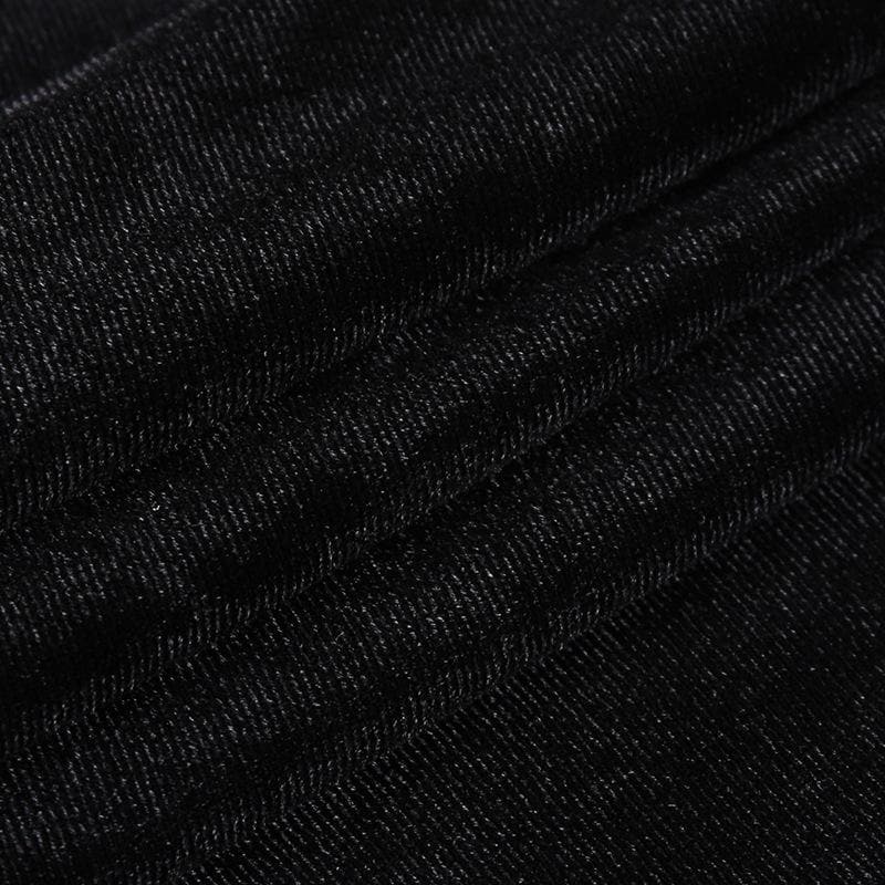 Velvet Flocked Mesh Mock Neck Bell Sleeve Gothic Mini Dress 8