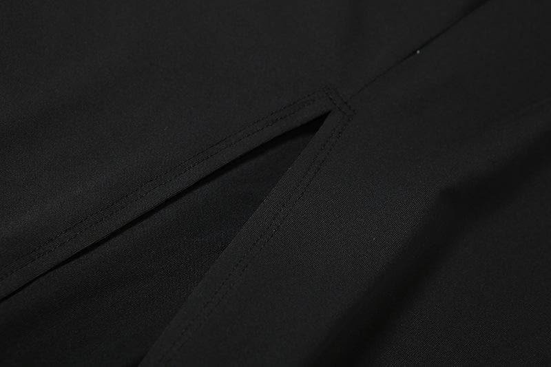Halter Back Buckle Strap Open Back High Slit Bodycon Maxi Dress 7