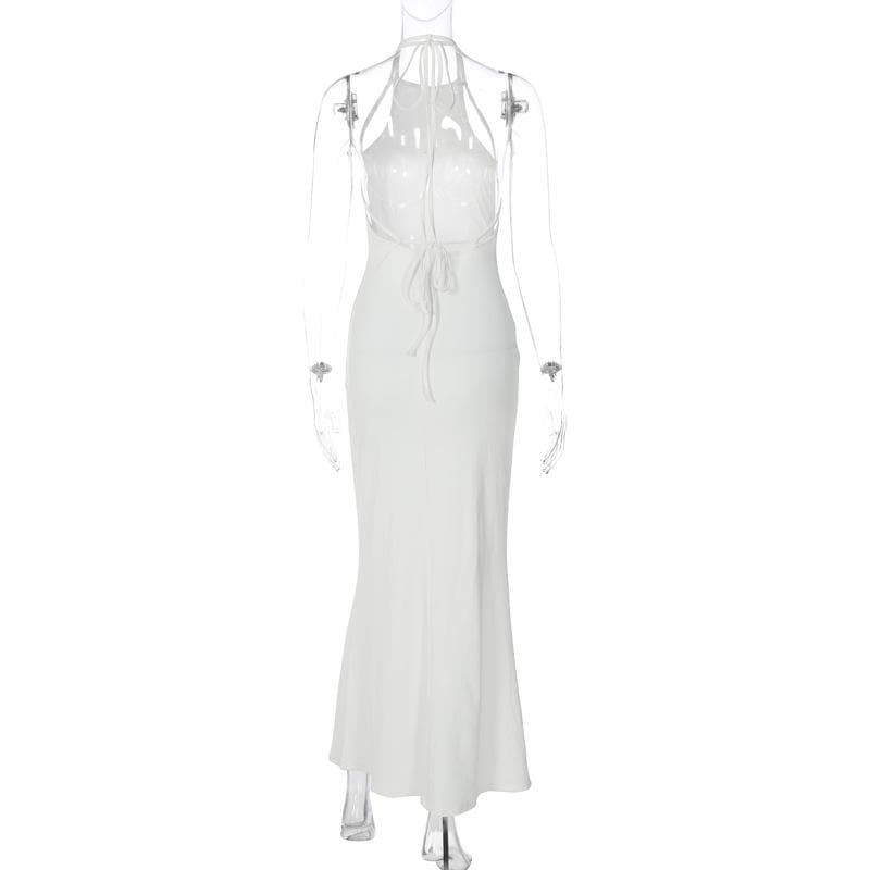 Halter Double Strap Shoulder Cutout Bodycon Maxi Dress 4