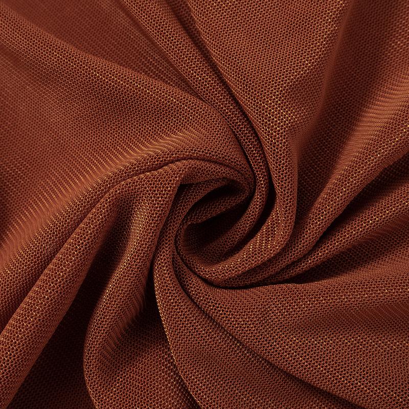 Off Shoulder Color Block Ruched Mesh Maxi Dress 7