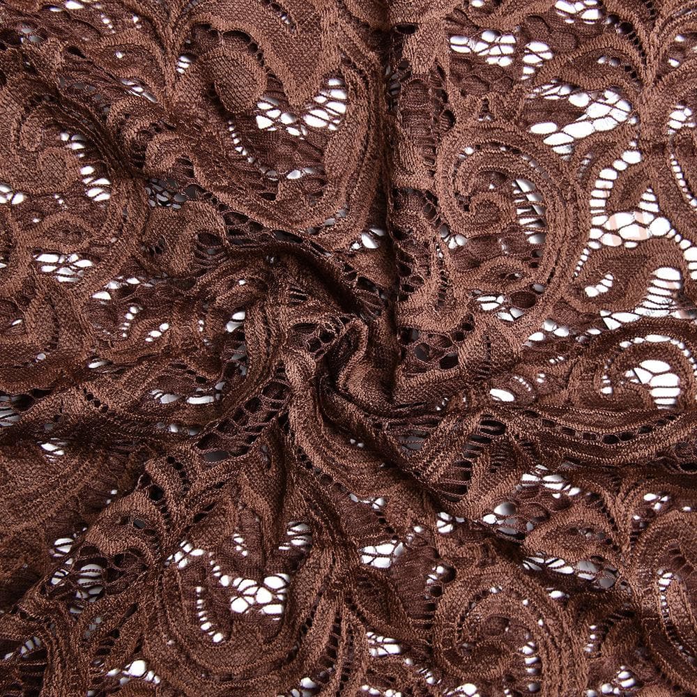 Floral Lace Bell Sleeve Handkerchief Hem V-Neck Mini Dress 11