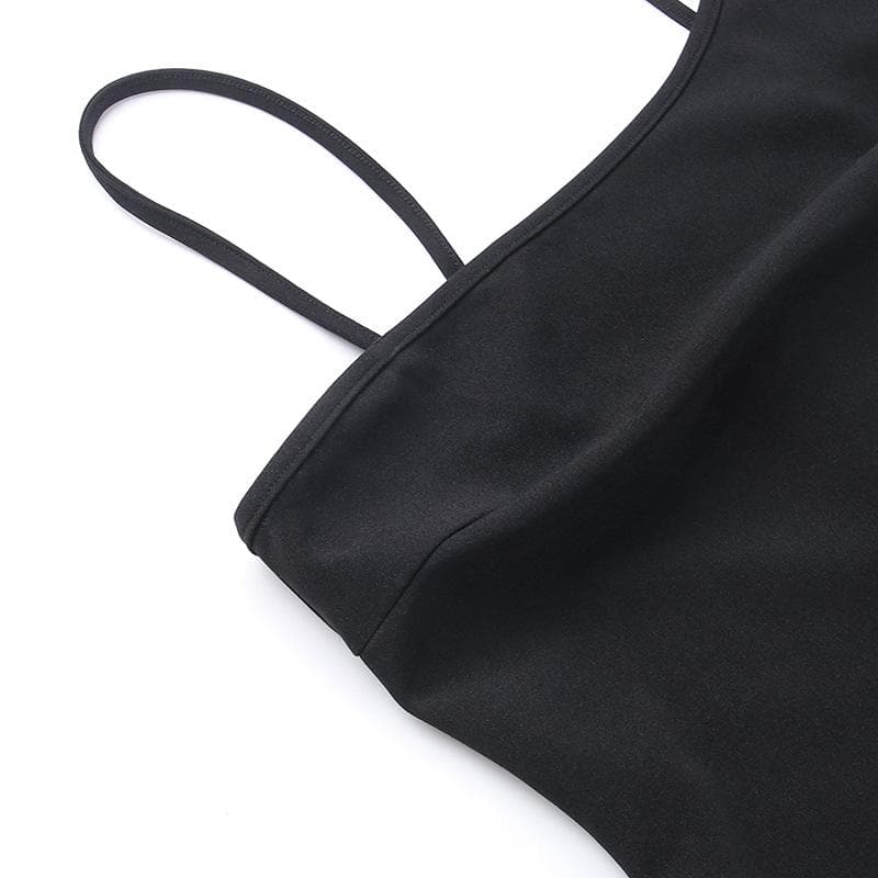 Zip Front Asymmetric Spaghetti Strap Side Slit Bodycon Midi Dress 4