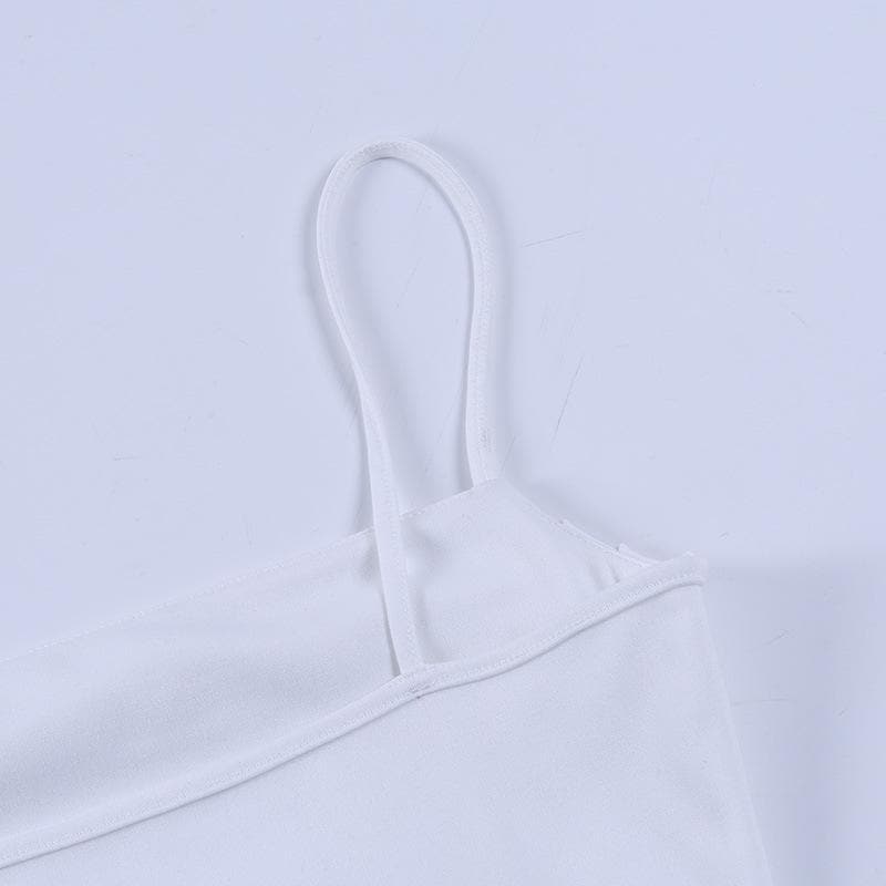 Square Neck Spaghetti Strap Ruched Waist Bodycon Midi Dress 4