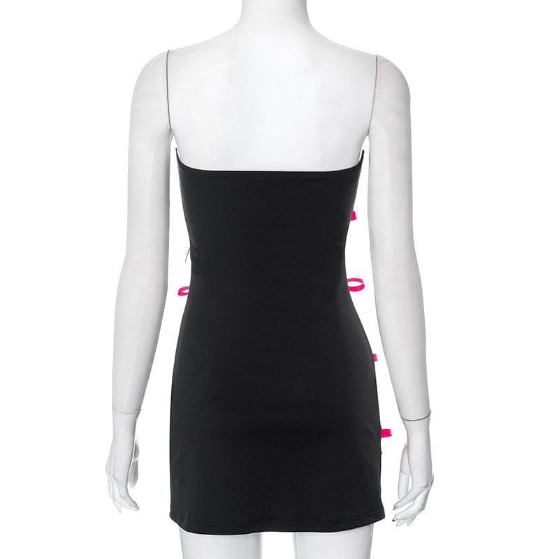 Strapless Ribbon Bow Scatter Bodycon Mini Dress 4