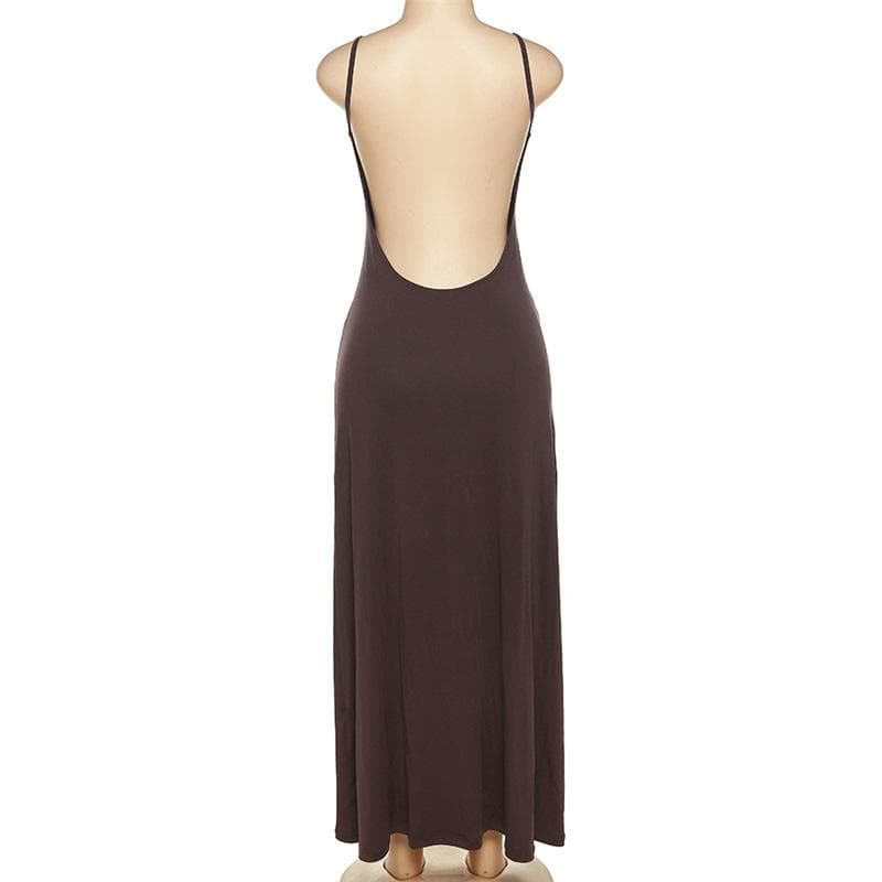 Sweetheart Neck Spaghetti Strap Center Cutout Gathered Waist Maxi Dress 3