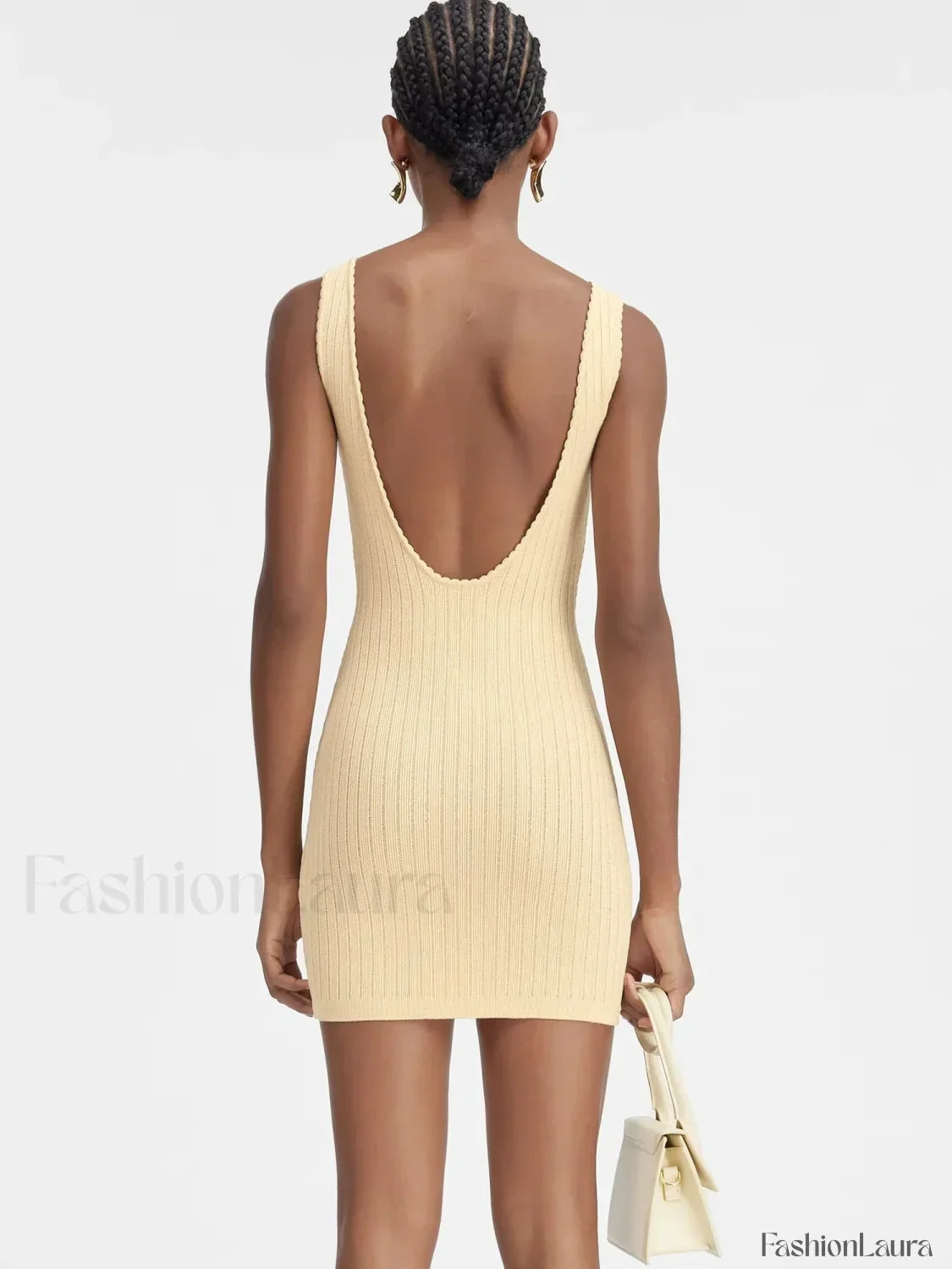 Yellow Knit Mini Dress 14