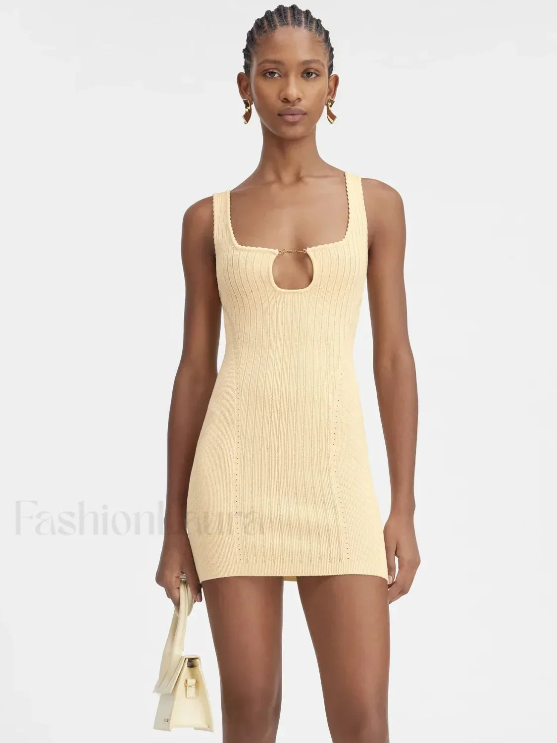 Yellow Knit Mini Dress 10