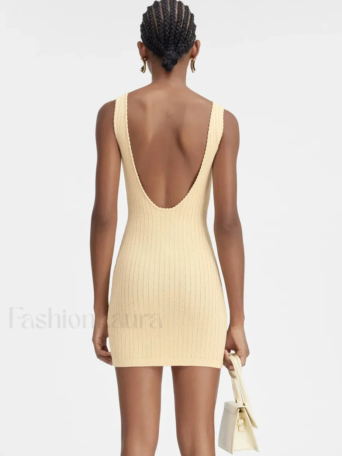 Yellow Knit Mini Dress 2